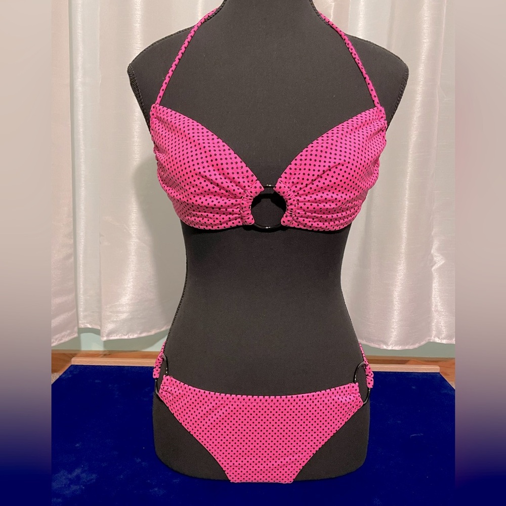 Victoria’s Secret Pink Polka Dot Bikini, Size 10.